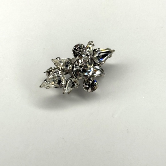 Crystal Rhinestone Silver Tone Pin - Picture 4 of 8